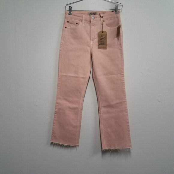 Lucky Brand Jeans Pink Womens 2/26 Bridgette Cropped Flare 7W14571 Denim New - Picture 1 of 8